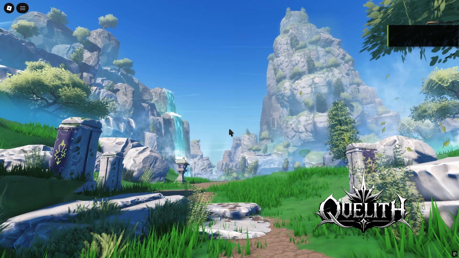 Stylized Serene Waterfall
