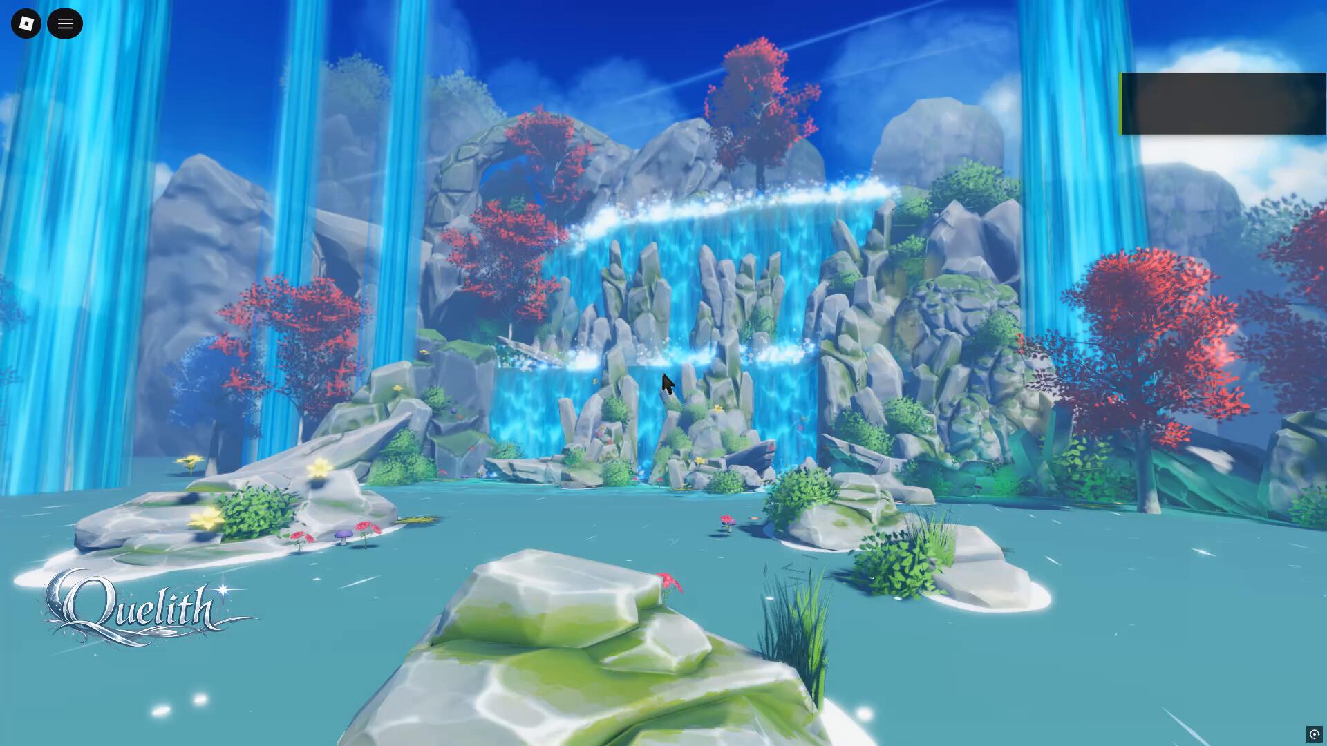 Stylized Serene Waterfall